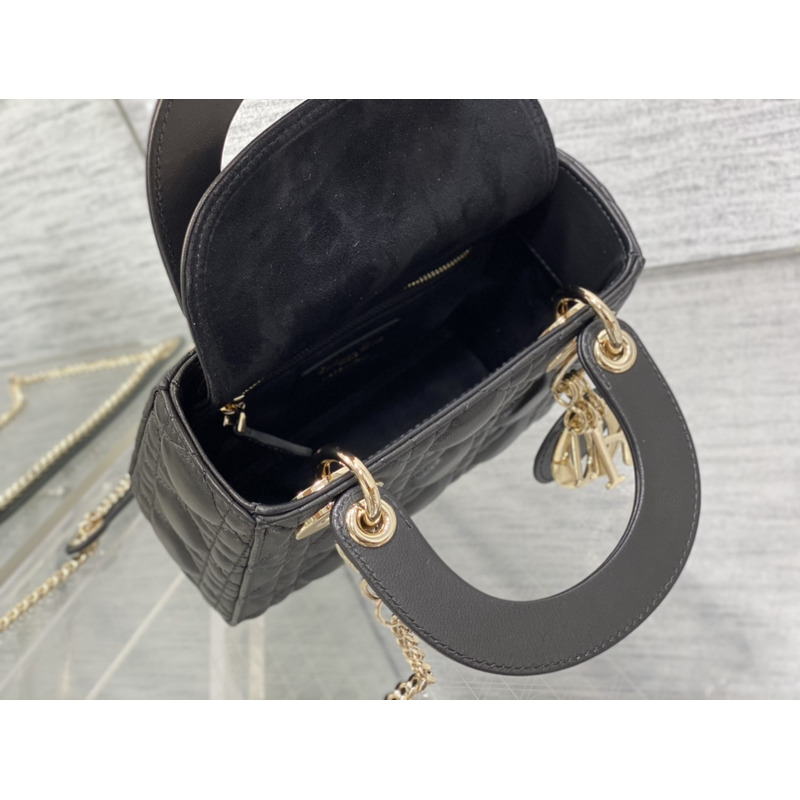 D*or mini lady D*or bag lambskin black