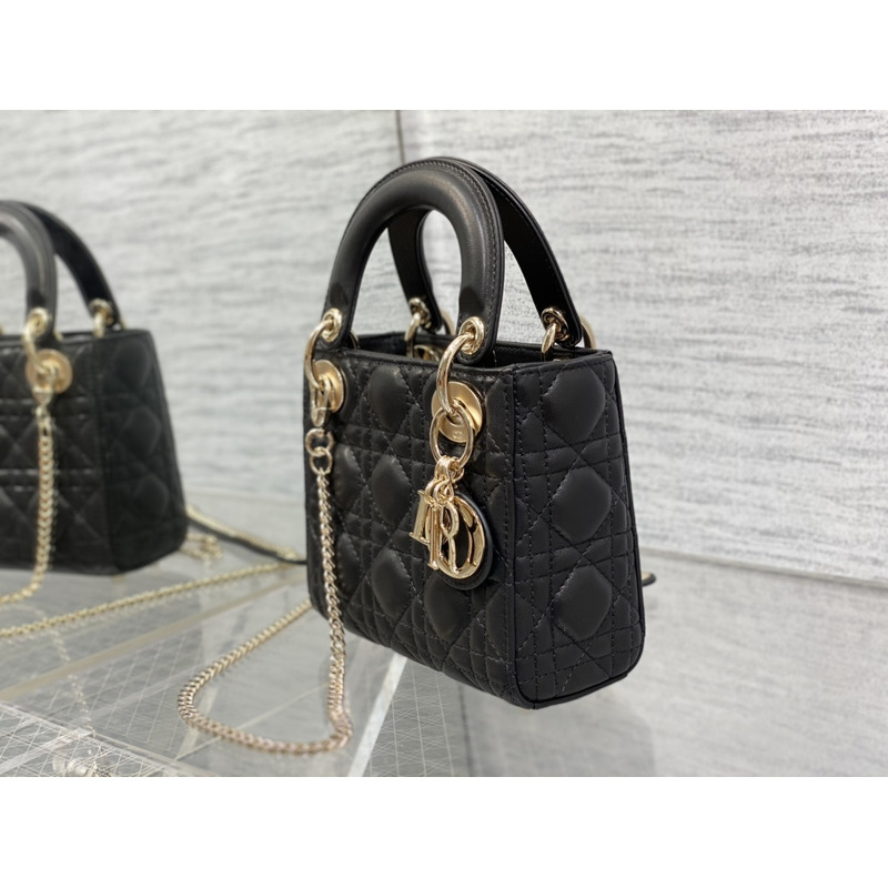 D*or mini lady D*or bag lambskin black