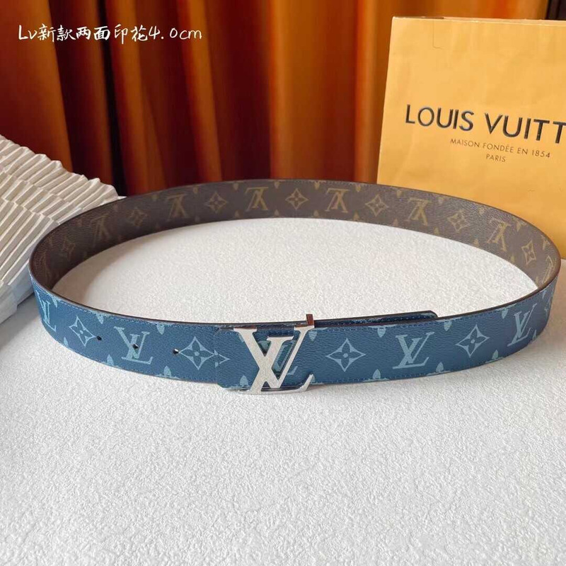 l**is V*t*n lv initiales 40mm reversible belt blue and brown