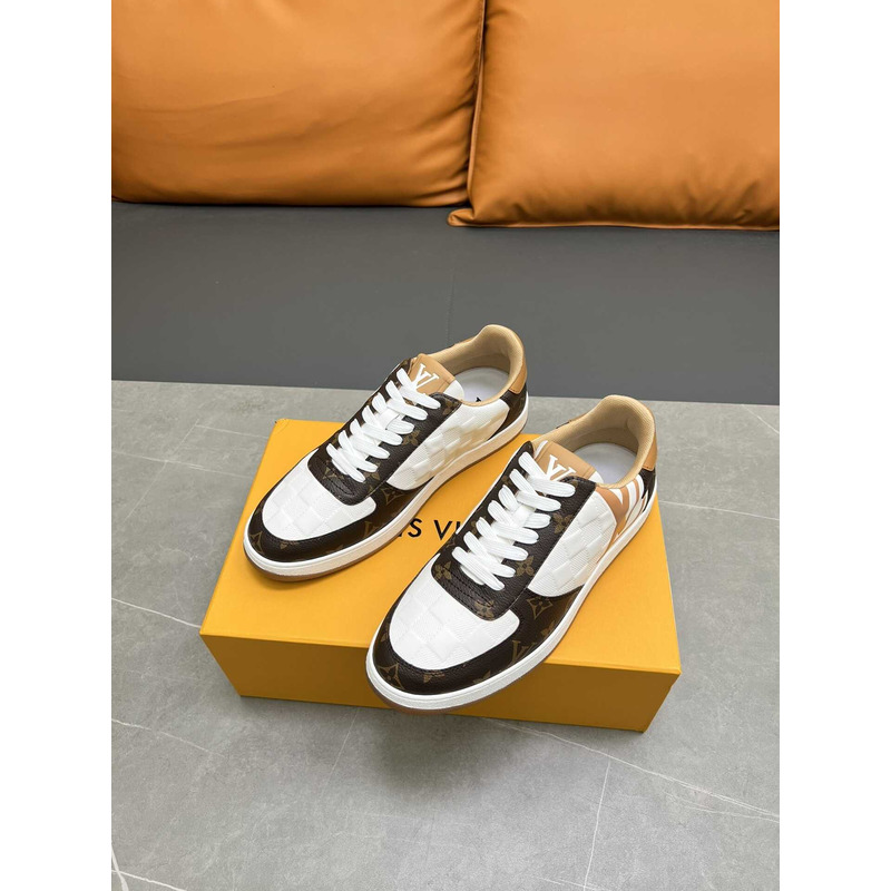 l**is V*t*n rivoli sneakers calfskin white and brown