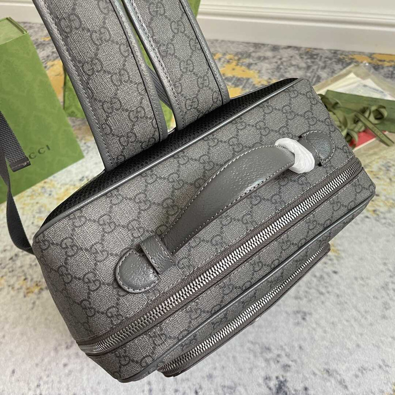 g*u*i ophidia gg medium backpack grey and black gg S*p*e canvas