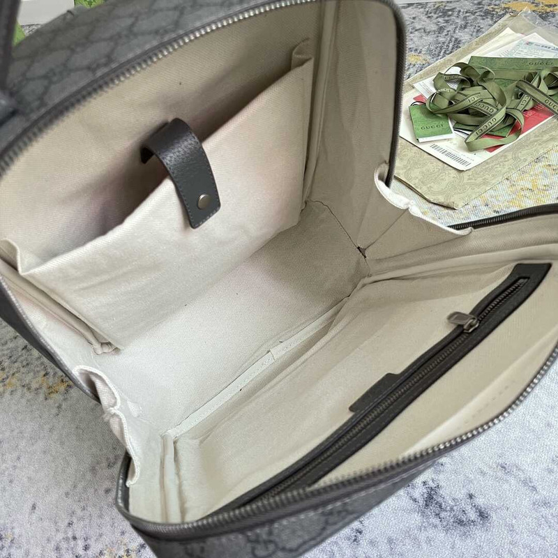 g*u*i ophidia gg medium backpack grey and black gg S*p*e canvas