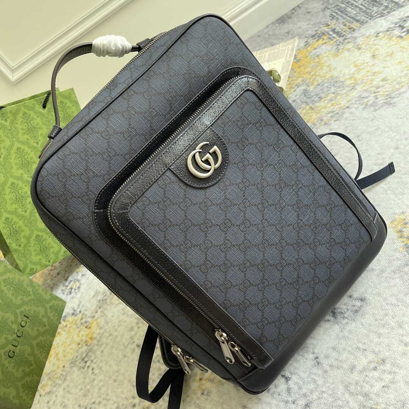 g*u*i ophidia gg medium backpack blue and black gg S*p*e canvas trim