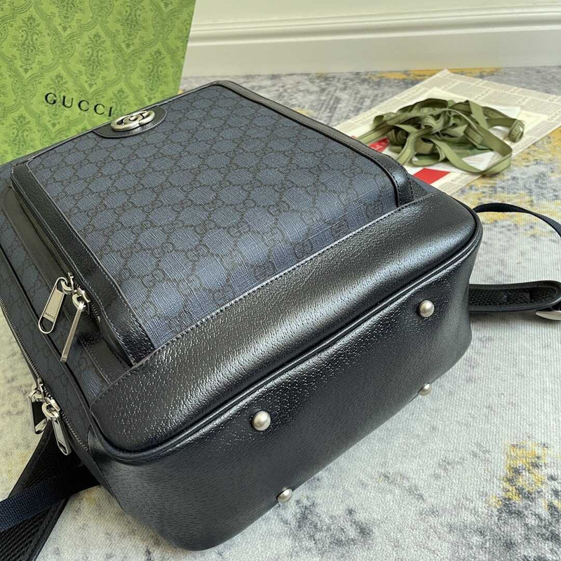 g*u*i ophidia gg medium backpack blue and black gg S*p*e canvas trim