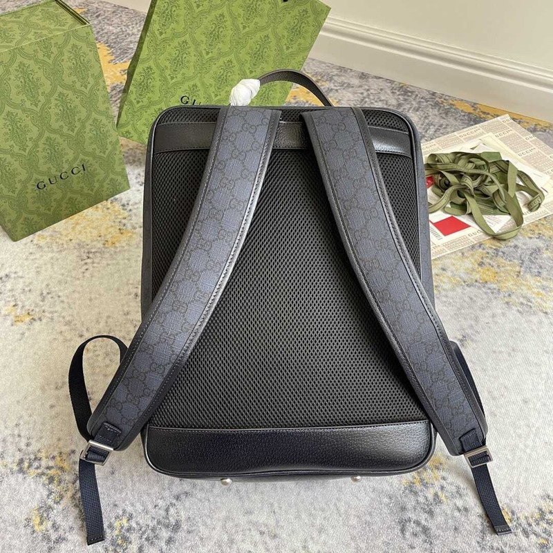 g*u*i ophidia gg medium backpack blue and black gg S*p*e canvas trim