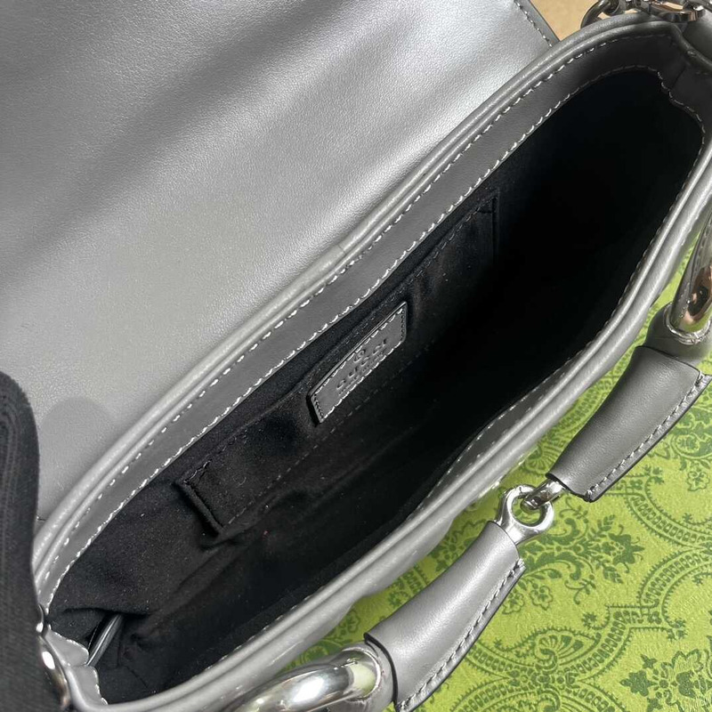 G*u*i horsebit chian small shoulder bag grey