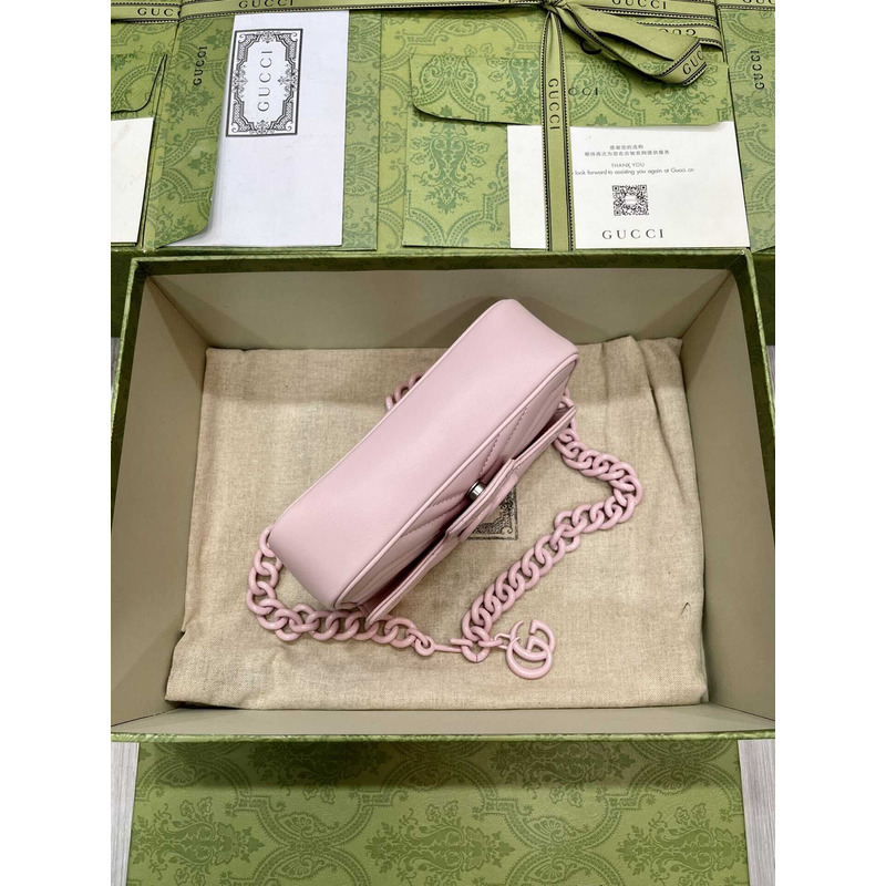 G*u*i gg marmont series waist bag leather pink