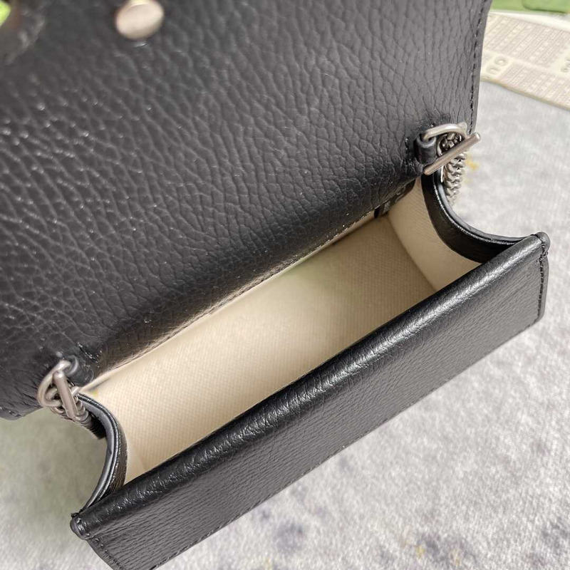 g*u*i women S*per mini leather shoulder bag black