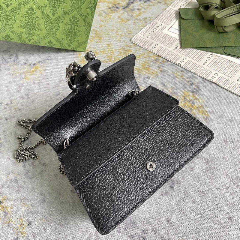 g*u*i women S*per mini leather shoulder bag black