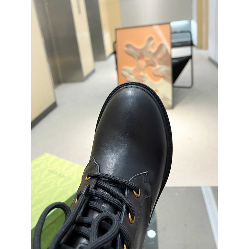 G*u*i marmont logo-print leather heeled ankle boots black