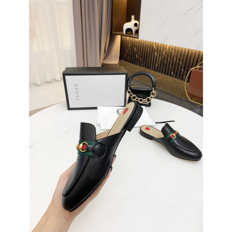 G*u*i princetown damen-slipper aus leders black