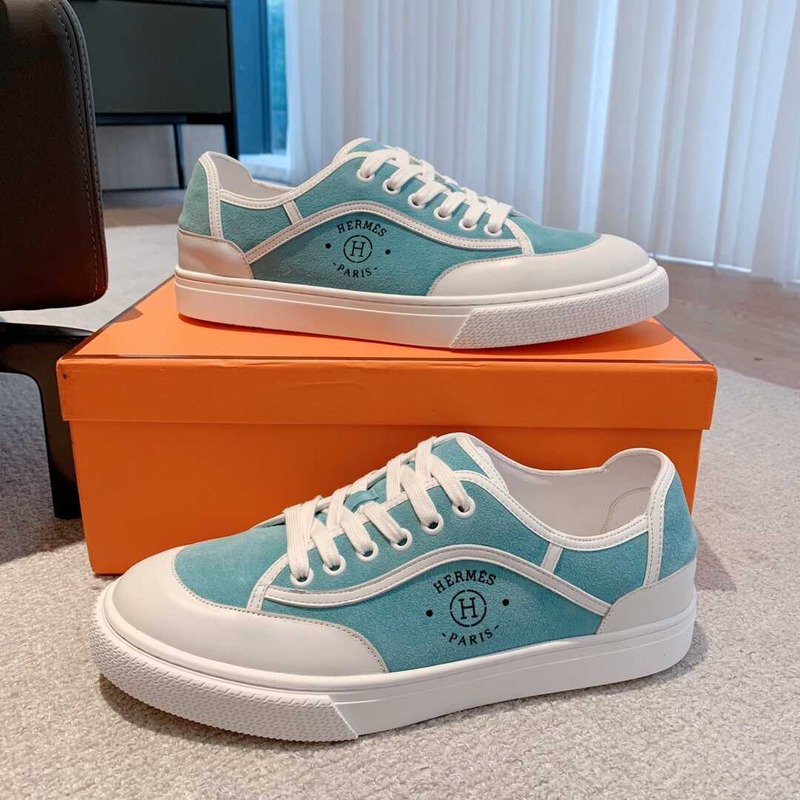 H**mes get sneaker canvas and calfskin blue