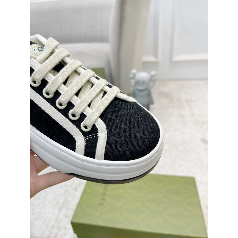 G*u*i gg printed thick-soled sneakers black