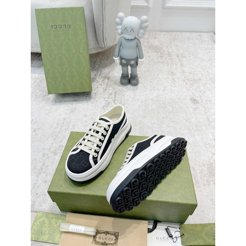 G*u*i gg printed thick-soled sneakers black