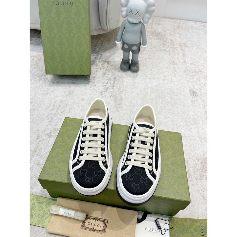 G*u*i gg printed thick-soled sneakers black