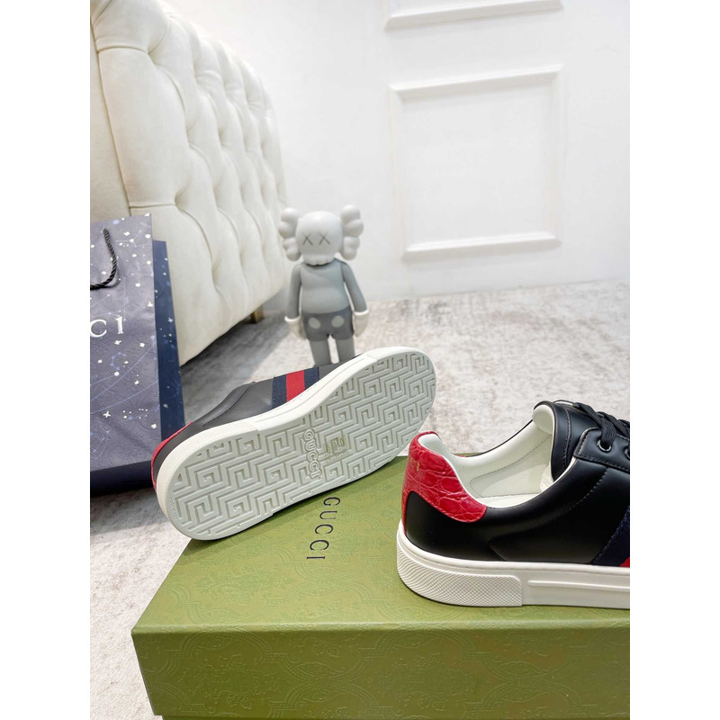 G*u*i ace sneaker with blue and red web black