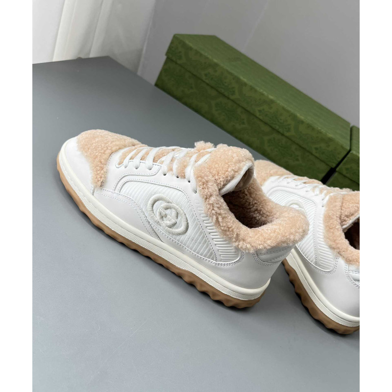 G*u*i mac80 merino wool sneakers off white and brown