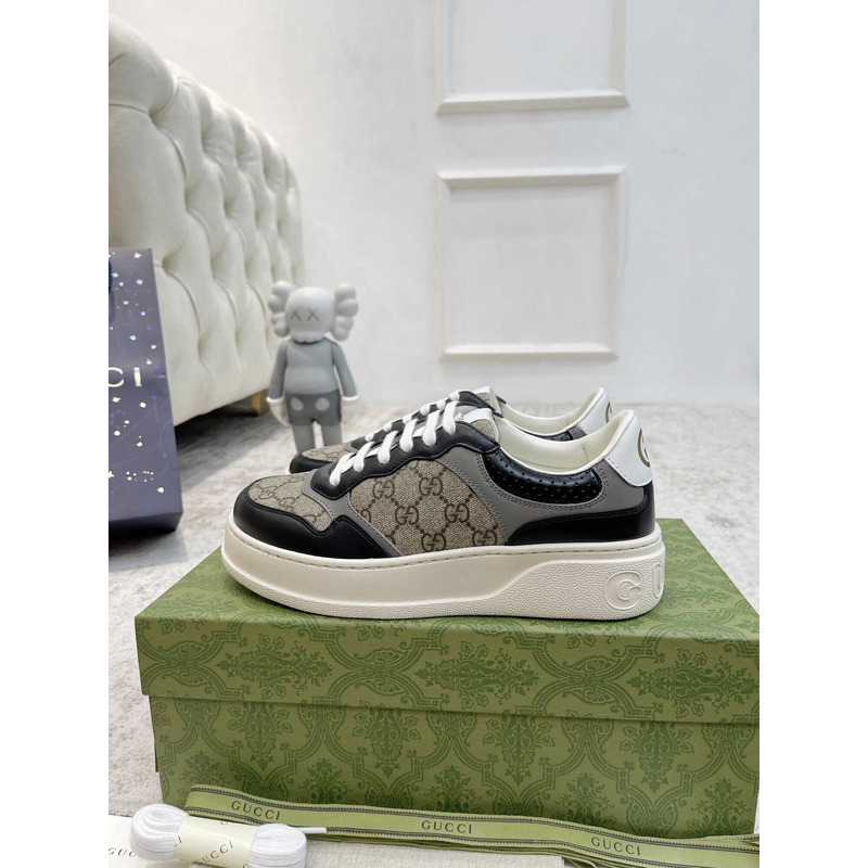 g*u*i damensneaker mit gg black und grauer gg S*p*e-canvas