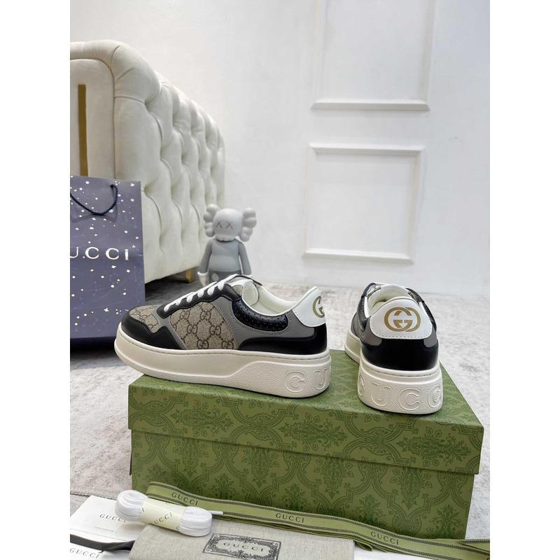 g*u*i damensneaker mit gg black und grauer gg S*p*e-canvas