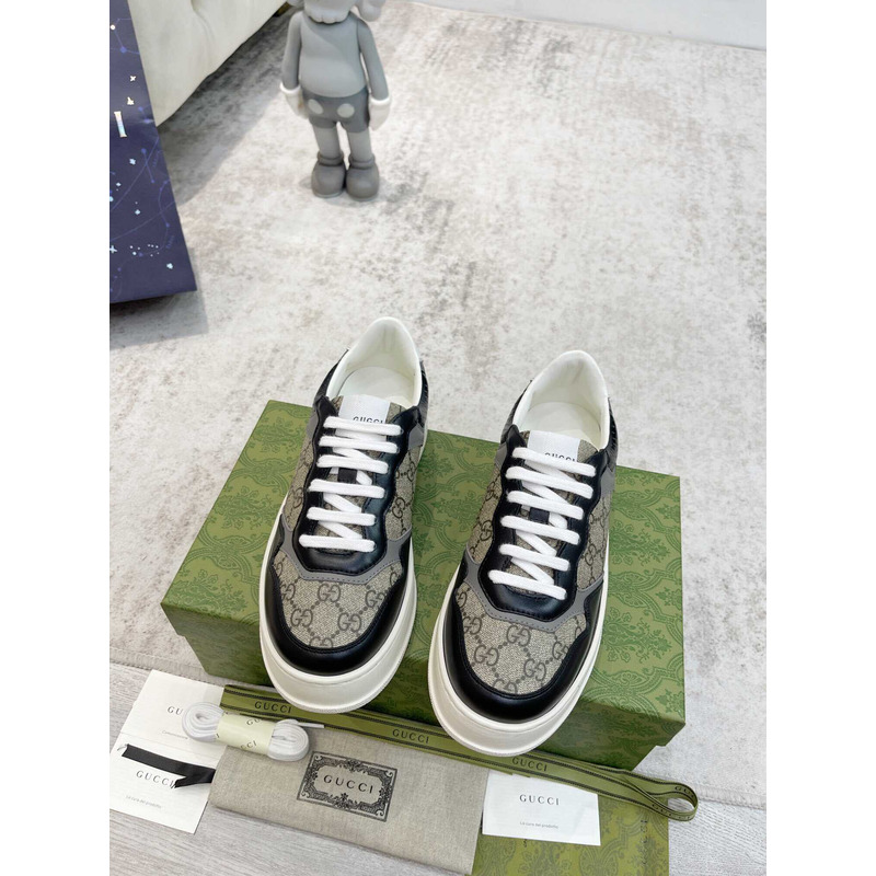 g*u*i damensneaker mit gg black und grauer gg S*p*e-canvas