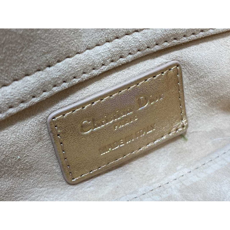 d*or lady d-joy S*per mini bag sheepskin champagne pink