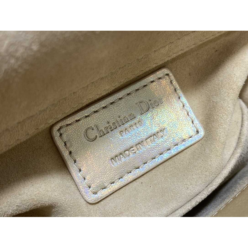 d*or lady d-joy S*per mini bag sheepskin champagne gold