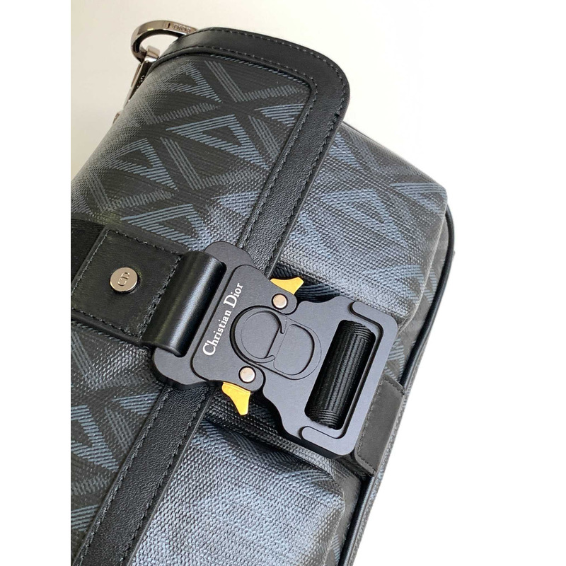 d*or hit the road bag with strap black cd Di*m*nd canvas