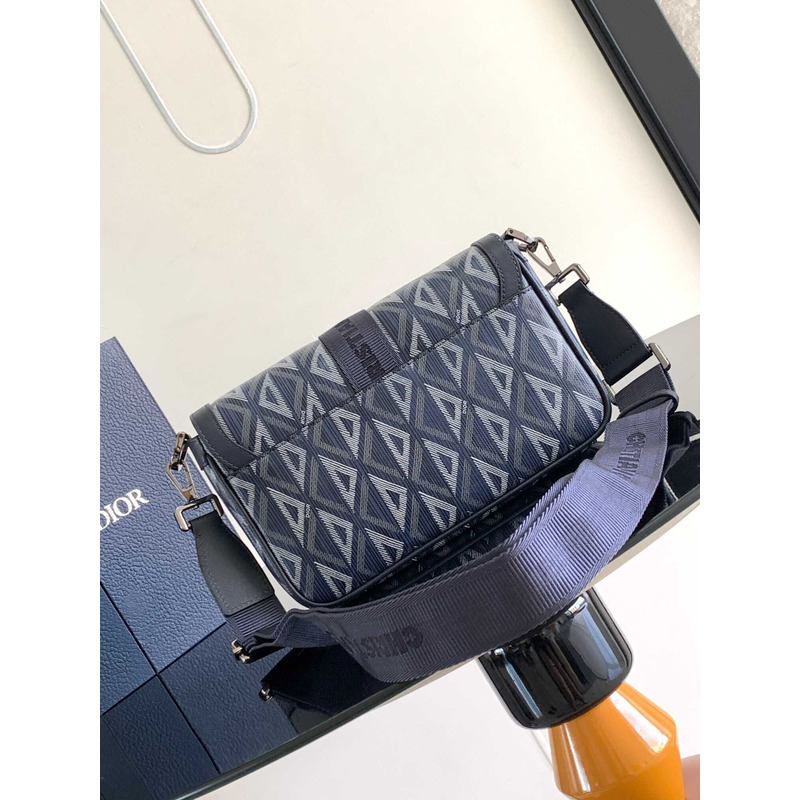 d*or hit the road bag with strap navy blue cd Di*m*nd canvas