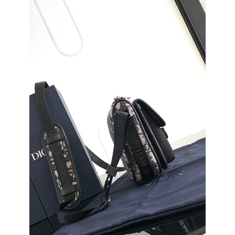 D*or 8 mini bag with strap beige and black D*or oblique jacquard