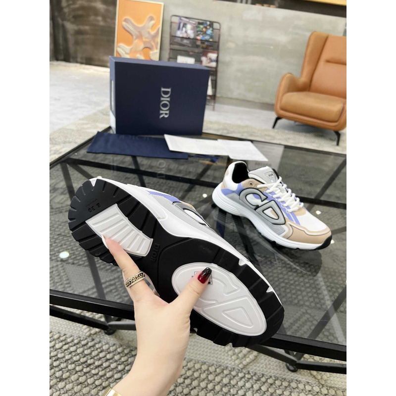 D*or b30 sneakers cream mesh and beige blue and gray technical fabric