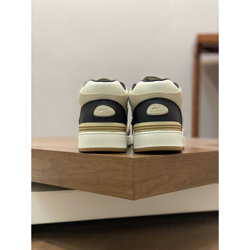 D*or b57 mid-top sneaker calfskin navy and beige