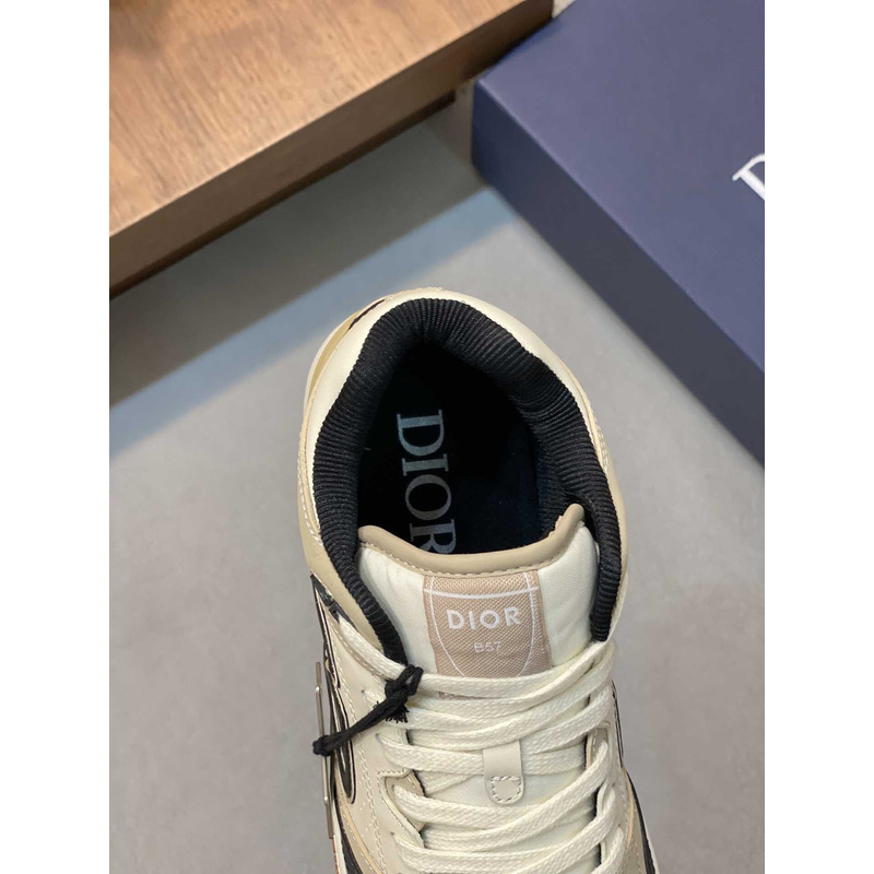 D*or b57 mid-top sneaker calfskin navy and beige