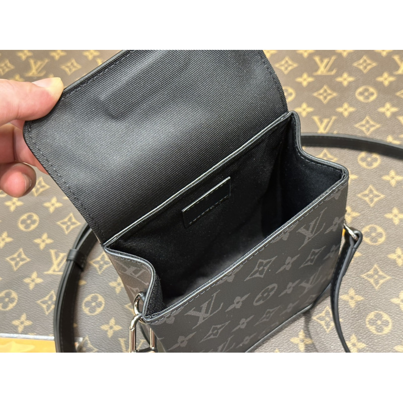 l**is V*t*n nano steamer monogram eclipse coated canvas black