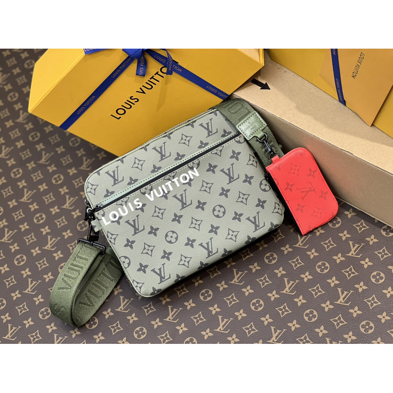 l**is V*t*n trio messenger khaki green/vermillion red