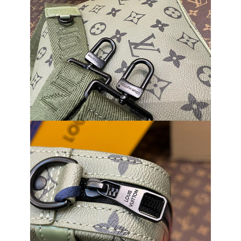 l**is V*t*n trio messenger khaki green/vermillion red