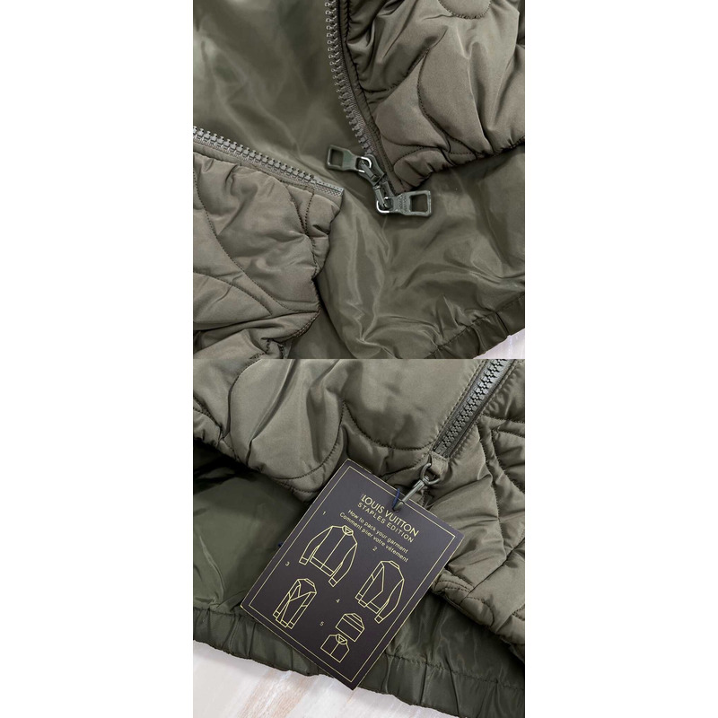 l**is V*t*nlvse quilted hoodie navy green