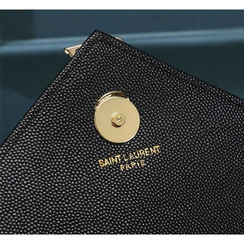 Saint Laurent Envelope Large In Guilted Grain De Poudre Embossed Leather
