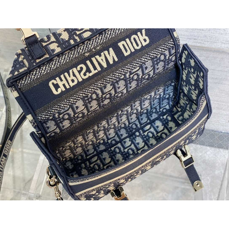 D*or small D*orcamp bag blue D*or oblique embroidery bag