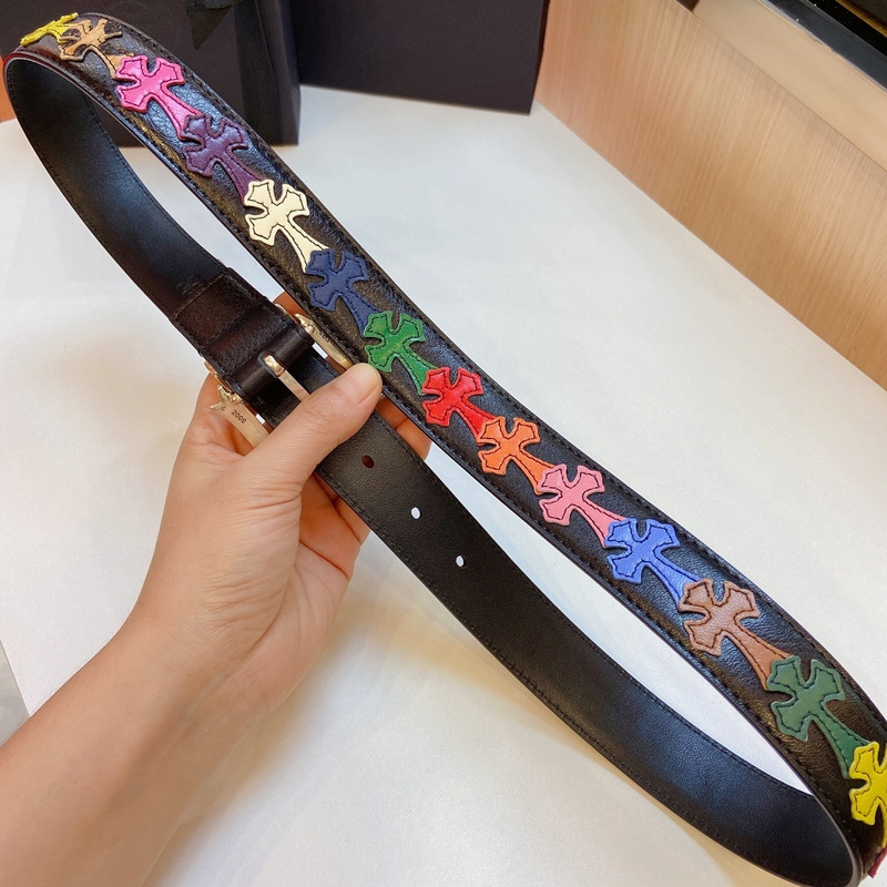 Chrome Heart  Platinum Thousand-eyed Belt Multicolor