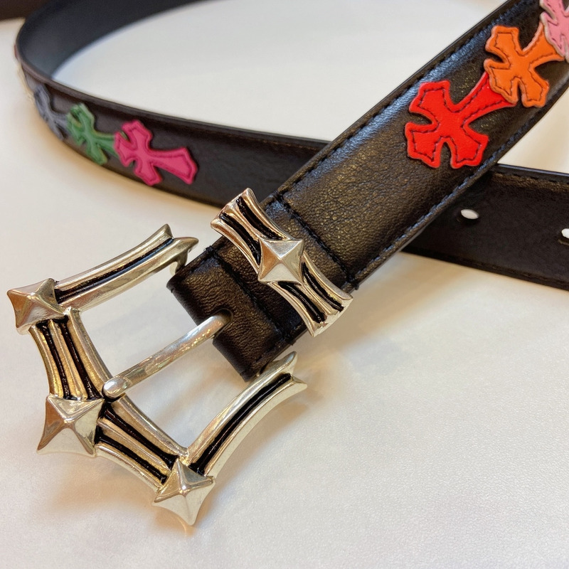 Chrome Heart  Platinum Thousand-eyed Belt Multicolor