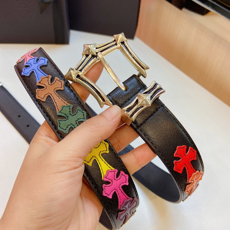 Chrome Heart  Platinum Thousand-eyed Belt Multicolor