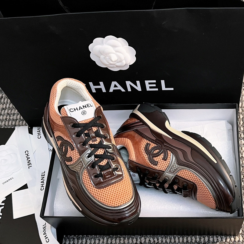 Ch*el cc sneakers brown