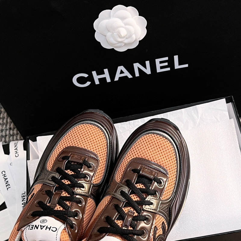Ch*el cc sneakers brown
