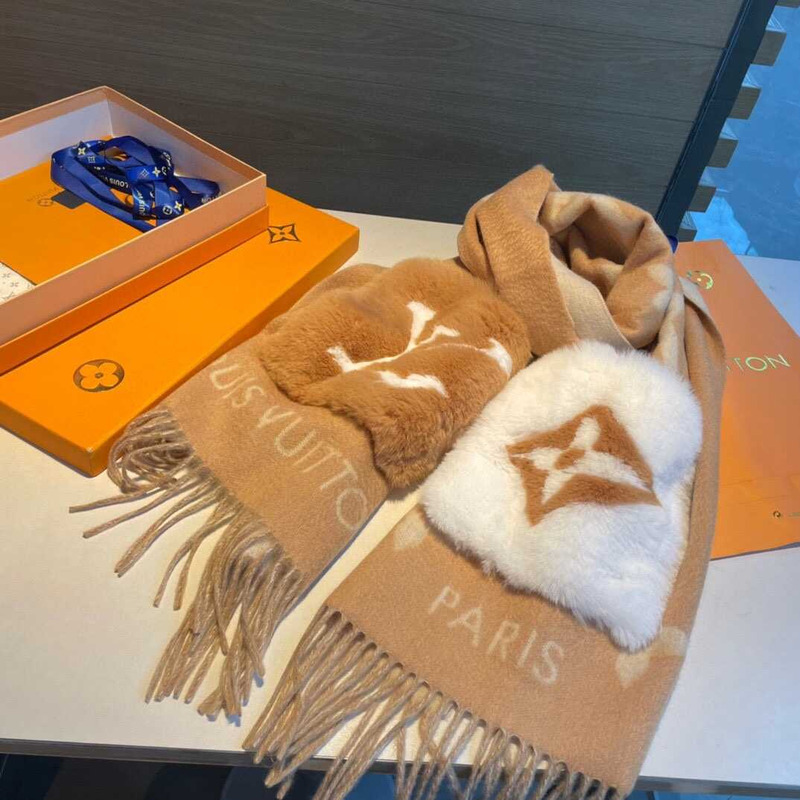 l**is V*t*n cotton scarf brown