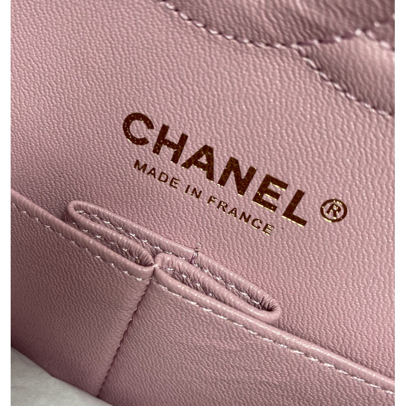 Ch*el double flap medium shoulder bag purple