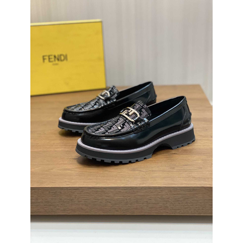 F**di o’lock loafers leather black