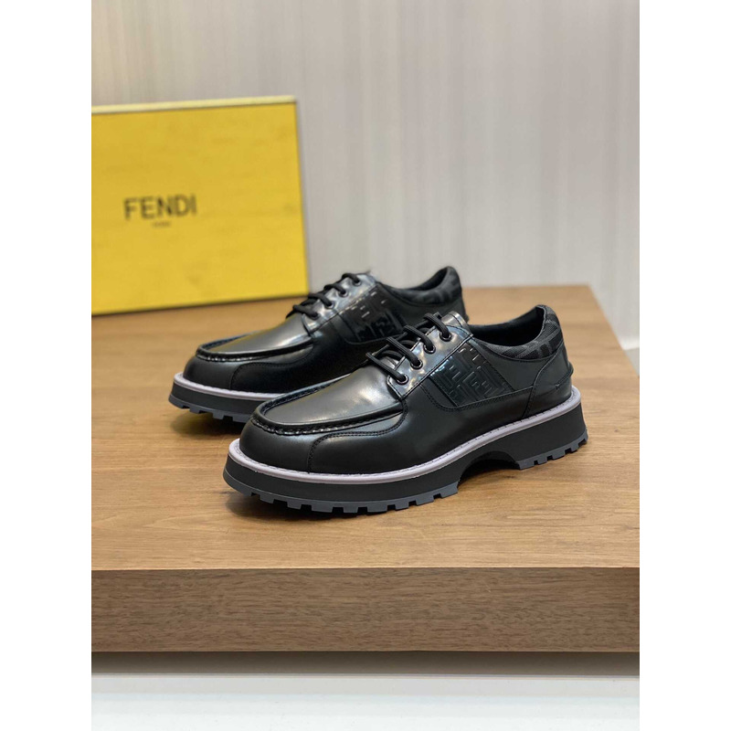 F**di leather lace-ups black