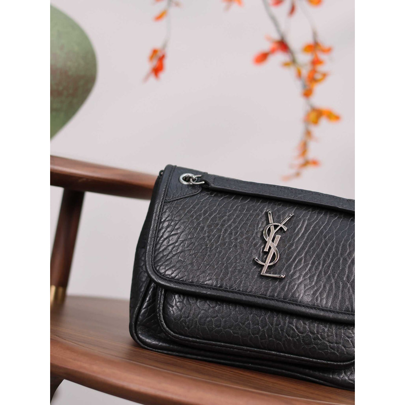 Saint Laurent Niki Grained Lambskin Baby Bag Black