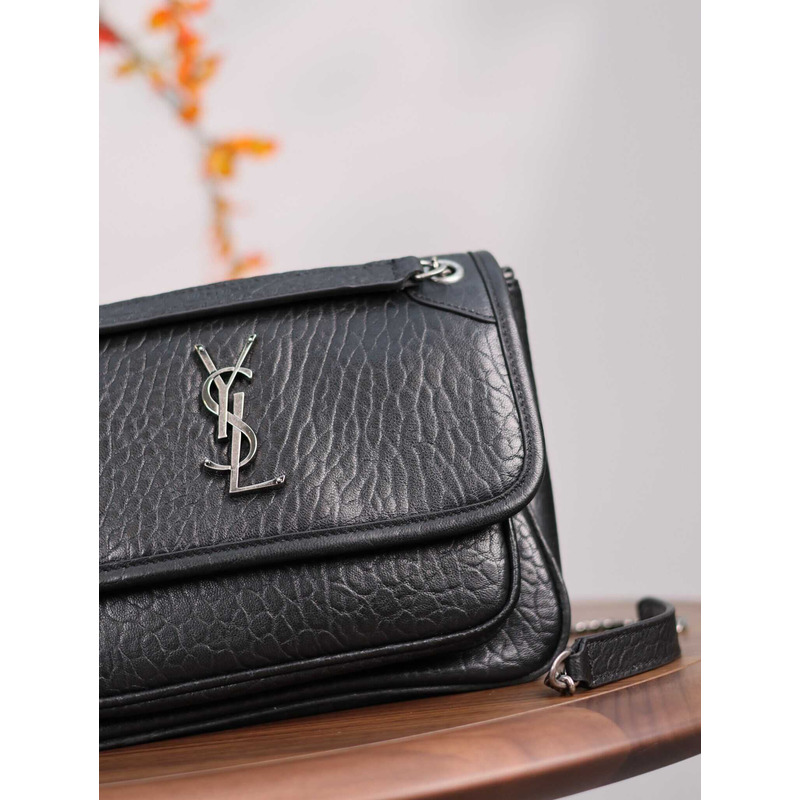 Saint Laurent Niki Grained Lambskin Baby Bag Black