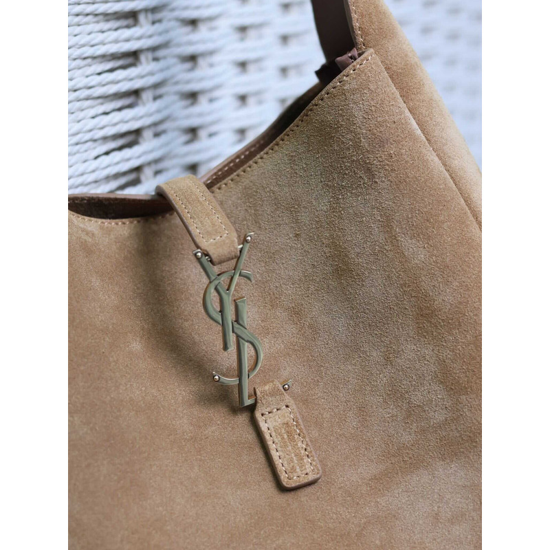 saint laurent le 5 À 7 S*pple small in suede brown caramel